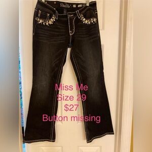 Miss Me Black Flare Jeans with Embellishments